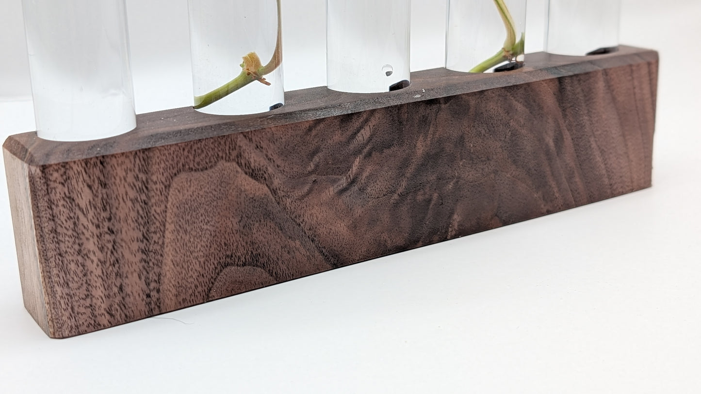 Tineke Tubes - Decorative Plant Propagation Holder (5 tubes) - Black Walnut