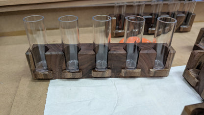 Tineke Tubes - Decorative Plant Propagation Holder (5 tubes) - Black Walnut